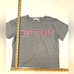 WESTCOAST short sleeved cropped tshirt, size women’s M. NEW w/ tags!